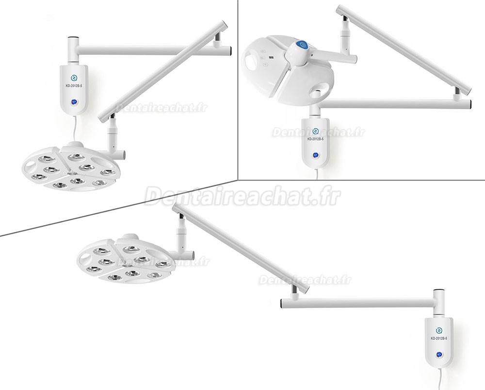 Lampe chirurgicale dentaire LED KWS KD-2012B-5, 90 W, &agrave; montage mural